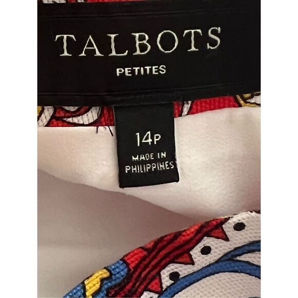 Talbots Paisley Swirls Canvas Pencil Skirt sz 14p - Picture 3 of 5